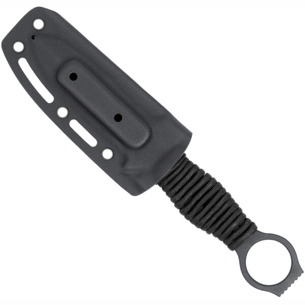 1410056_3 CobraTec Ringed Claymore 1 Side Serrated Dagger Fixed Blade Black