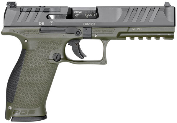 141061 Walther PDP Full-Size Optic Ready 9mm 5in Two-Tone Green 18+1
