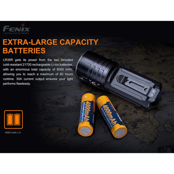 Fenix Rechargeable Flashlight 10000 Lumen Black