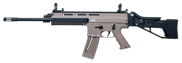 BLG Mauser M-15 .22 LR Rifle, Tan Receiver, Black Folding Stock