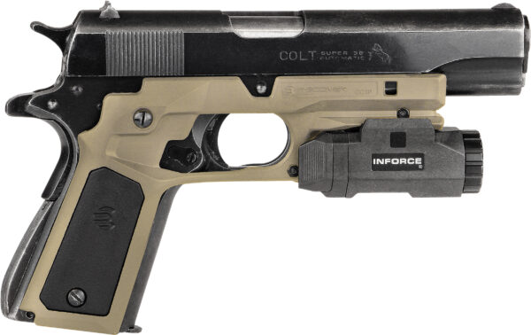 142066 Recover Tactical CC3P0201 1911 Frame Grip Tan Polymer