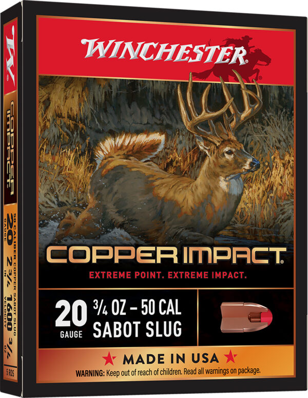 Winchester Copper Impact 20ga 2.75in 3/4oz Sabot Slug 5rd