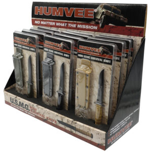 142309 Humvee Adventure Gear HMVDBUSMC Humvee Combat Knife Display 3.5″ USMC Combat Knife Display