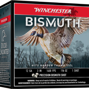 Winchester Ammo SWB1231 Bismuth  12Gauge 3″ 1 3/8oz Tin Plated Bismuth 1Shot 25 Per Box/10 Case