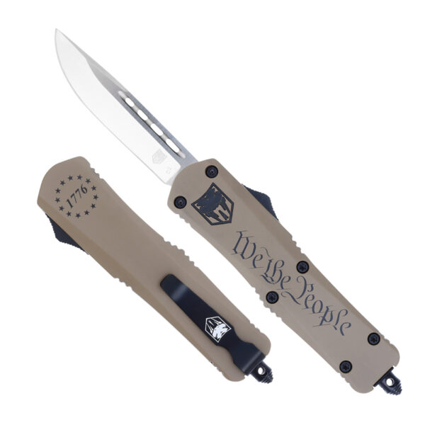 143158 CobraTec FS-3 3″ OTF Knife, D2 Steel, Tan