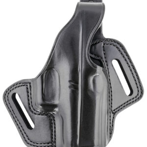 Galco FL800RB Fletch  OWB Black Leather Belt Slide Compatible w/Glock 43/43X, Springfield  Hellcat Belt Up to 1.75″ Wide Right Hand