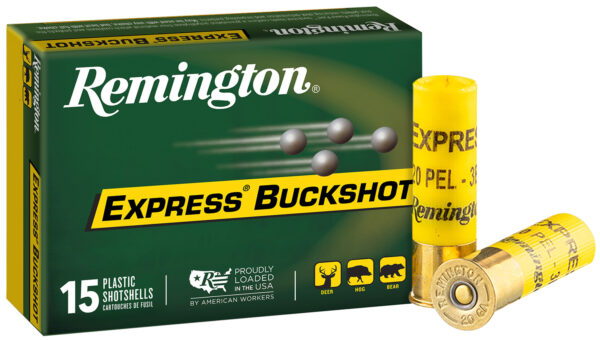 Remington Express Buckshot 20 Gauge 2-3/4in #3 Buck 15ct