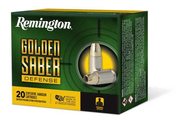 143907 Remington Golden Saber Defense 9mm Luger 124 gr BJHP 20rd