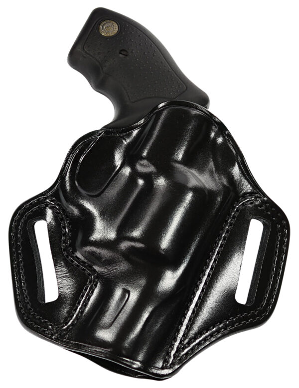 CM118B Taurus 357 Magnum front_Print Galco Combat Master OWB Black Leather Belt-Slide Holster
