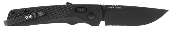 144910 SOG Flash AT 3.45″ Cryo D2 Folding Knife — Blackout