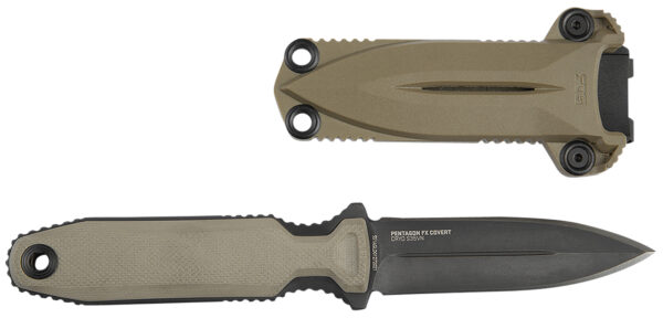 144977 SOG Pentagon FX Covert Fixed Spear Point Knife, CPM S35VN