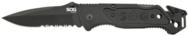 145019 SOG Escape Black Folding Knife, 3.40″ Blade