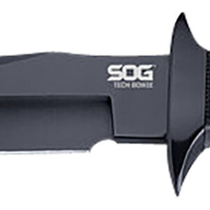 SOG Tech Bowie Knife, 6.4″ Blade, Black TiNi