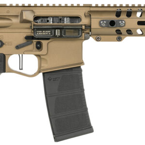 Patriot Ordnance Factory 01797 Renegade + Direct Impingement 300 Blackout 30+1 10.50″ Black Nitride Aluminum Barrel, 9″ M-LOK Handguards, Burnt Bronze Aluminum Buffer Tube, Black Polymer Grips