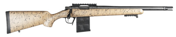 Christensen Arms 8010622000 Ridgeline Scout Full Size 6mm ARC 4+1, 16″ Black Nitride Steel Threaded Barrel, Black Nitride Aluminum Receiver, Tan w/Black Webbing Fixed Sporter Stock