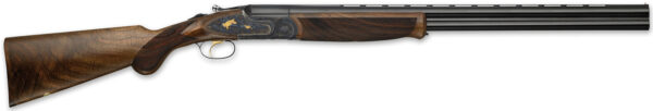 F.A.I.R. FRJBPRTG2828 Jubilee Prestige Tartargua Gold Full Size 28 Gauge Break Open 2.75″ 2rd 28″ Blued Over/Under Barrel, Gold Engraving Aluminum Receiver, Fixed Walnut Stock, Ambidextrous