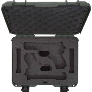 Nanuk 910GLOCK6 910 Glock Compatible 2 Up Pistol Case Olive Polymer w/ Latches Closed-Cell Foam Padding & Airline Approved 13.20″ L x 9.20″ W x 4.10″ H Interior Dimensions