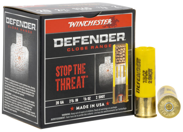 Winchester Defender 2.75in 7/8oz Size 2 Shotshells, 25rd