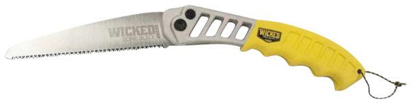 148459 Wicked Tree Gear WTG007 Tough Utility Folding Saw 7″ High Carbon Steel Blade/Yellow Overmold Aluminum Handle