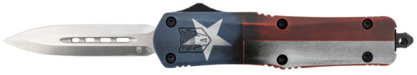 149070 CobraTec FS-3 Texas Flag 3″ OTF Dagger, D2 Satin Blade