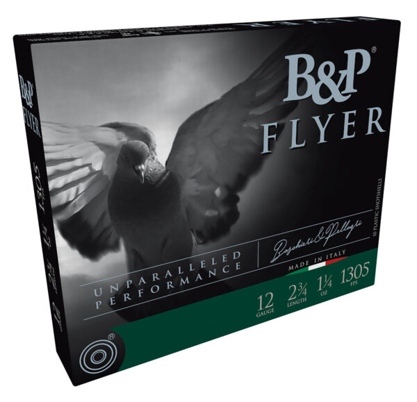 B&P Competition Flyer 12 Gauge 2.75″ 1 1/4oz #8 Shot, 10/Box