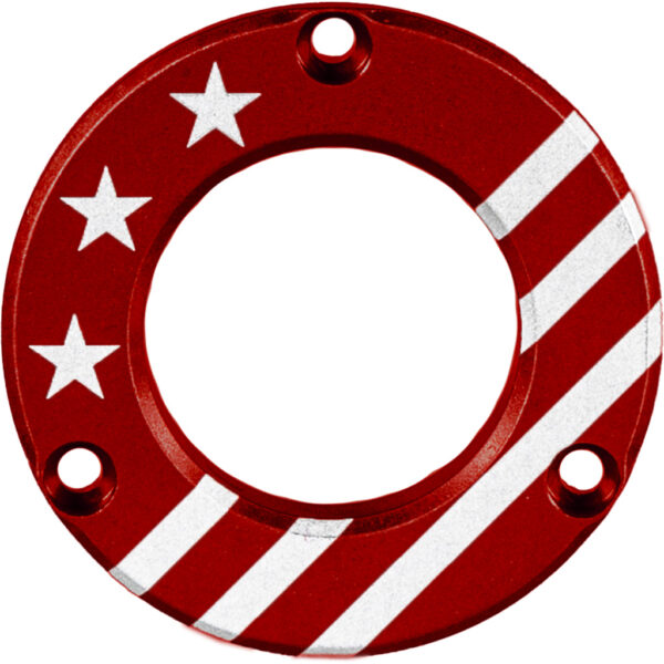 1502886_1 Axcel Driver Hubcap Red w/Engraving Made In USA/Patriotic Theme