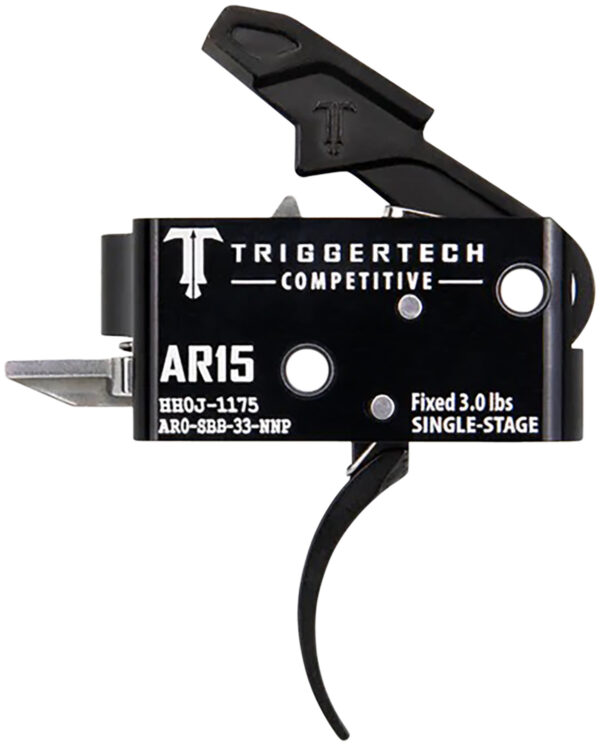 150394 TriggerTech AR0SBB33NNP Competitive Pro Curved Single-Stage 3 lbs Fixed for AR-15