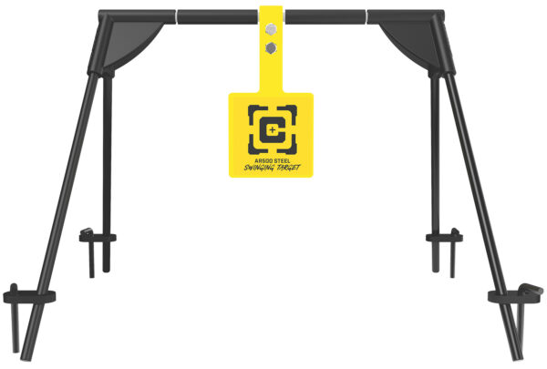 Caldwell 1187590 AR500 Swinging Rifle Target, Black/Yellow