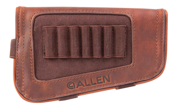 152379 Allen New Castle Buttstock Cartridge Carrier, Brown Leather, 7rd