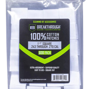Breakthrough Clean BTCPS112600 Cotton Patches .243-.270 Cal 1.5″ 600pk