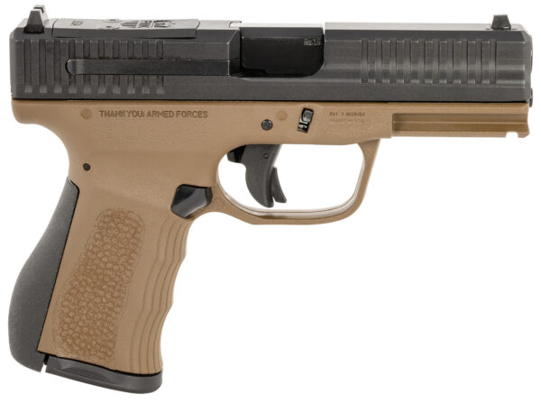 153236 FMK FMKG49BB G3 9mm Luger 14+1 4″ Stainless Steel Barrel, Black Optic Cut/Serrated Carbon Steel Slide, Burnt Bronze Polymer Frame w/Picatinny Rail, Black Backstrap Grip