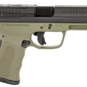 FMK FMKG49OD G3  9mm Luger 14+1 4″ Stainless Steel Barrel, Black Optic Cut/Serrated Carbon Steel Slide, OD Green Polymer Frame w/Picatinny Rail, Black Backstrap Grip
