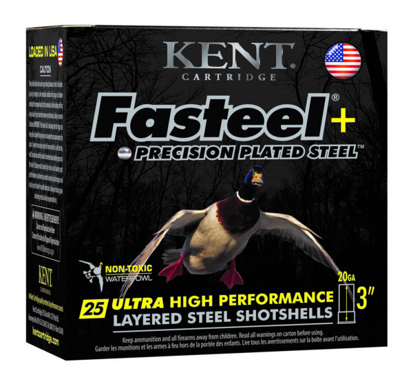 153281 Kent Fasteel+ Precision Plated Steel Shotshells 3″ 1 oz 25/Box