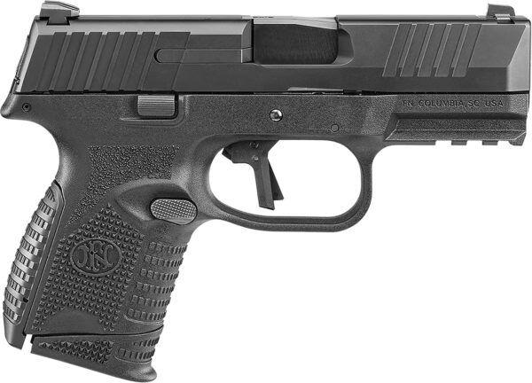 FN 66101642 509C Bundle Compact Frame 9mm Luger 10+1, 3.70″ Black Recessed Crown Barrel, Black PVD Serrated Steel Slide & Polymer Frame w/Picatinny Rail,  Ambidextrous, 5 Magazines