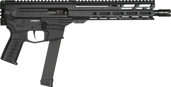 153770 CMMG 99A806DAB Dissent MKGS 9mm Luger 33+1 10.50″, Black, Picatinny Brace Adapter, 5.50″ M-LOK Handguard, Left Side Charging Handle, Zeroed Linear Comp, Zeroed Drop-In Single Stage Trigger