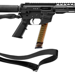 FREEDOM ORDNANCE FX9P8T FX-9  9mm Luger 32+1 8″, Black, M-LOK Handguard, Padded Buffer Tube, A2 Grip, 3″ Faux Suppressor, Includes Sling