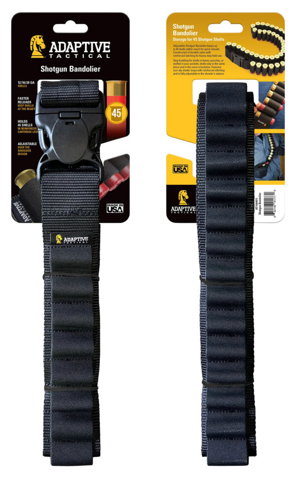 ADAPTIVE TACTICAL AT06401 Shotgun Bandolier 45rd Black Nylon