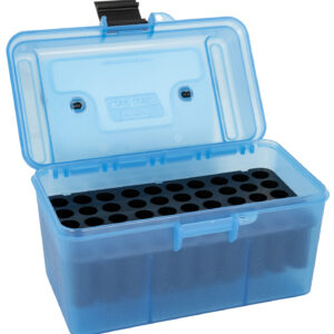 MTM Case-Gard H50RM24 Deluxe 50rd Ammo Box Clear Blue