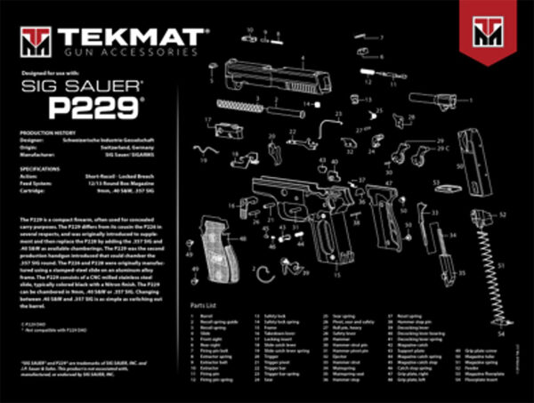TekMat TEKR20 Sig P229 Ultra 20 Cleaning Mat 15×20