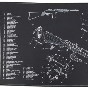 TekMat TEKR44M14 M14 (M1A) Cleaning Mat Black/White Rubber 15″x44″ M14 (M1A) Parts Diagram
