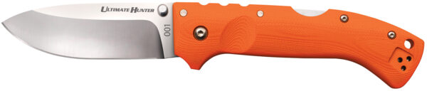 155522 Cold Steel CS30URY Ultimate Hunter 3.50″ Folding Drop Point Plain American S35VN Blade/5″ Orange G10 Handle Includes Belt Clip