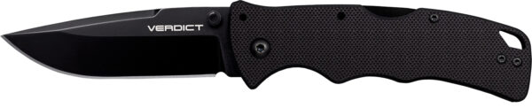 Cold Steel CSFLC3SP10A Verdict  3″ Folding Spear Point Plain Black Matte AUS-10A SS Blade/Black G10 Handle Includes Belt Clip