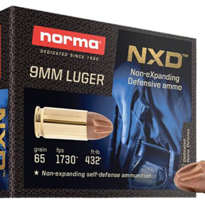 Norma NXD 9mm Luger 65gr Handgun Ammo – 20 Rounds