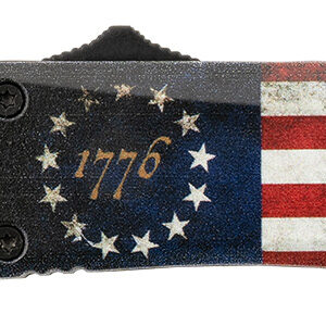 Templar Knife SBRF431 Gen II Betsy Ross Flag Small 2.75″ OTF Dagger Part Serrated 440C SS Blade, 4.25″ Betsy Ross Flag Aluminum Handle, Glass Breaker