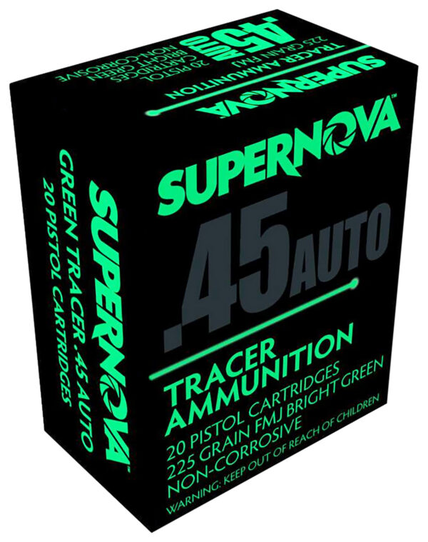 156924 SUPERNOVA 45 ACP 225 gr FMJ Green Tracer 20rd