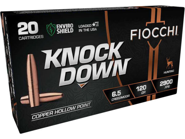 157252 Fiocchi Knock Down 6.5 Creedmoor 120gr Copper HP 20rd