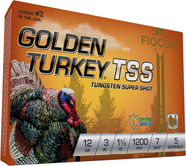 157263 Fiocchi Golden Turkey TSS 12ga 3in 1-5/8oz #7 5rd Box