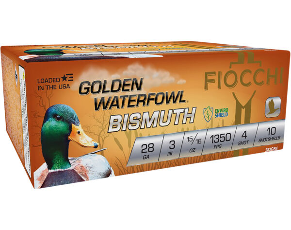 157277 Fiocchi Golden Waterfowl Bismuth 28ga 3in #4 10rd