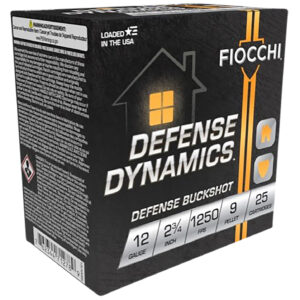 Fiocchi 12EX9P Defense Dynamics Defense Buckshot 12Gauge 2.75″ 25 Per Box/10 Case