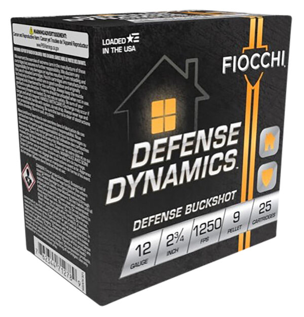Fiocchi 12EX9P Defense Dynamics Defense Buckshot 12Gauge 2.75″ 25 Per Box/10 Case